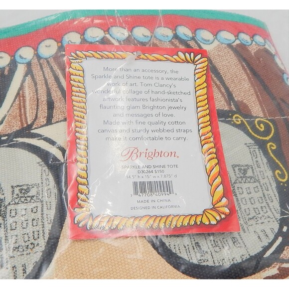 Brighton Sparkle And Shine Tote Bag Canvas Tom Clancy Design Love Shopping NWT - Picture 10 of 14